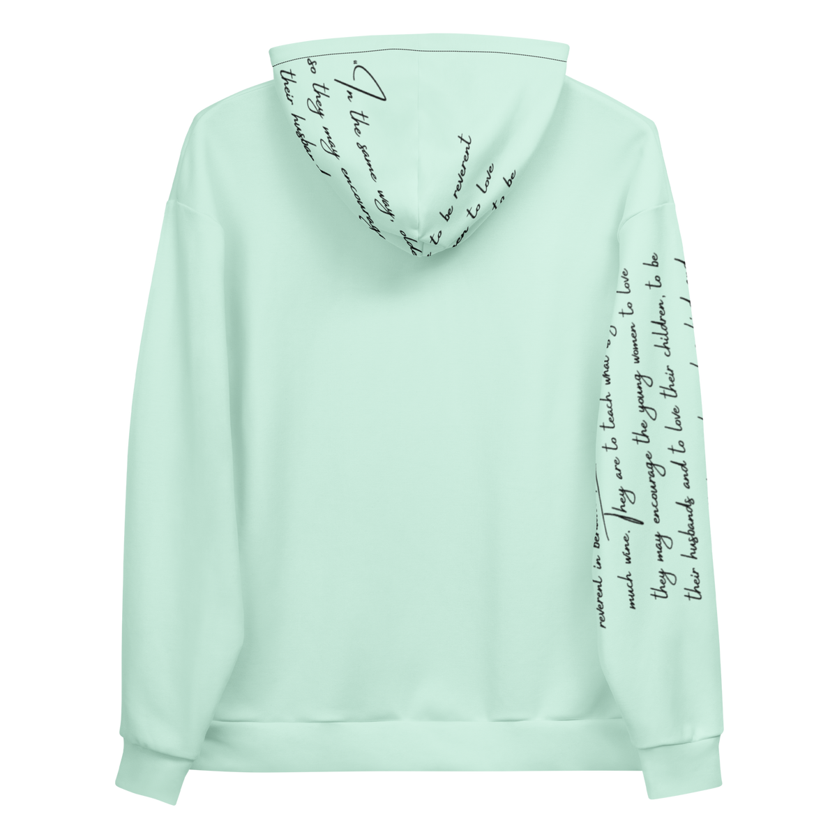 Titus 2:3-5 Mint and Black Hoodie
