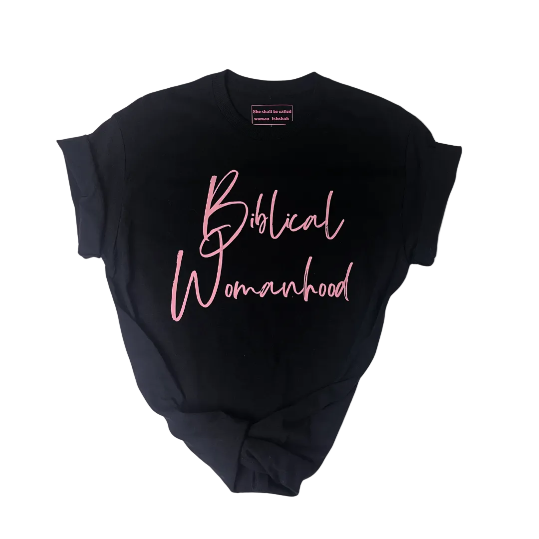 Biblical Womanhood 2.0 Comfortable T-Shirt-Black and Pink