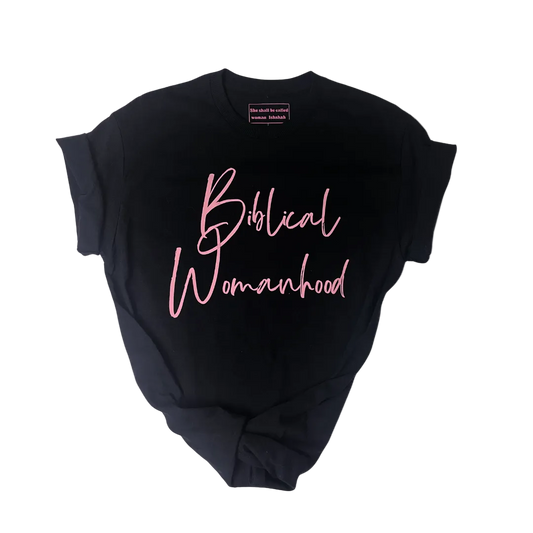 Biblical Womanhood 2.0 Comfortable T-Shirt-Black and Pink