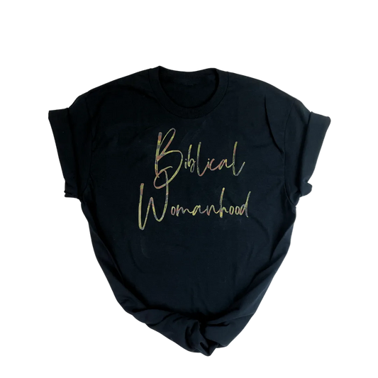 Biblical Womanhood 2.0 Camouflage (Black) T-Shirt