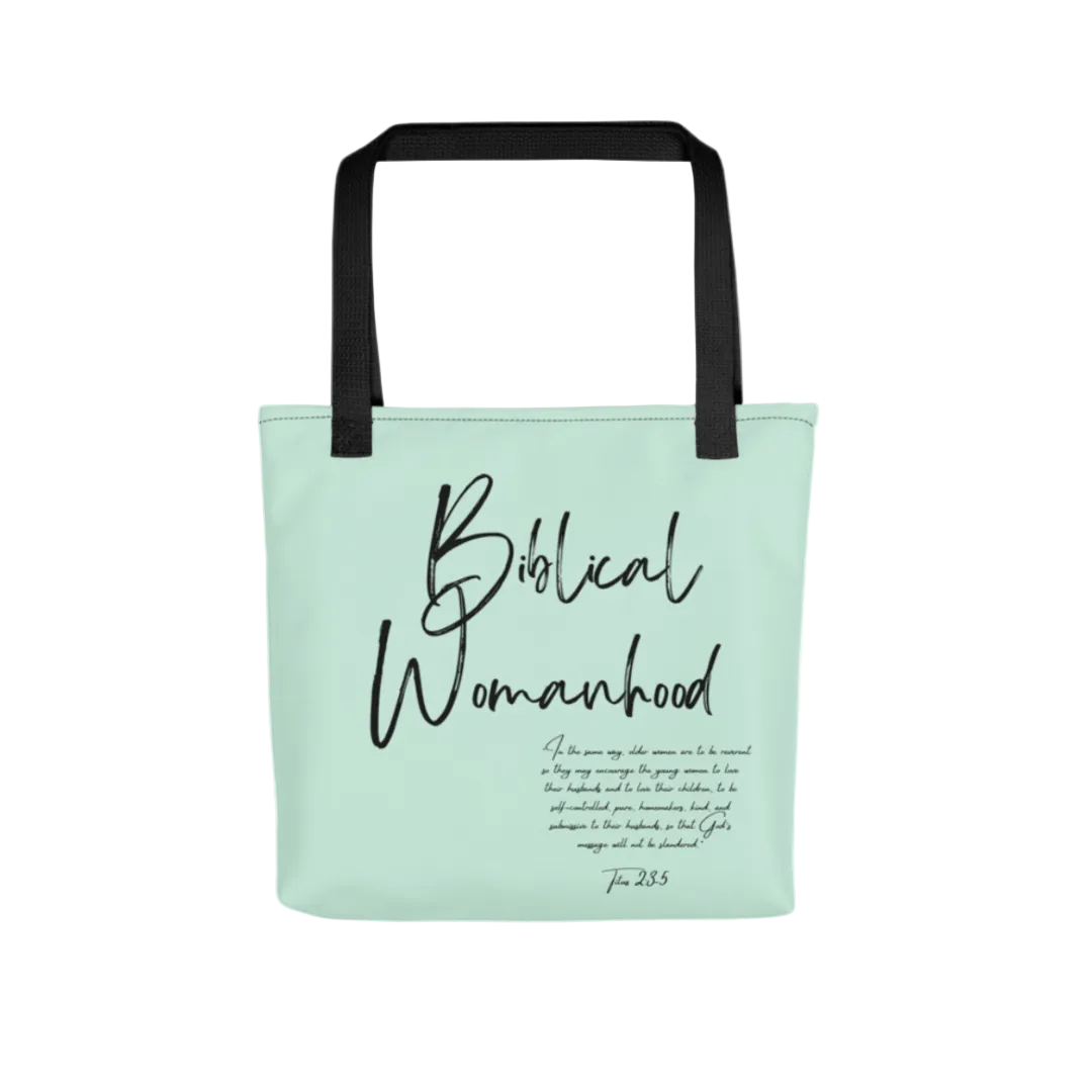 Biblical Womanhood 2.0 Mint and Black Tote