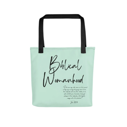 Biblical Womanhood 2.0 Mint and Black Tote
